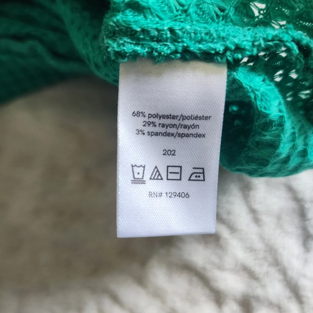 VENUS Women's Swimsuit Waffle Knit Cover-Up Pants And Top Set Sz XL Green